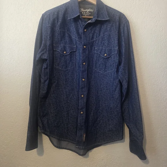 Wrangler Men's Blue Denim Shirt - Picture 1 of 7